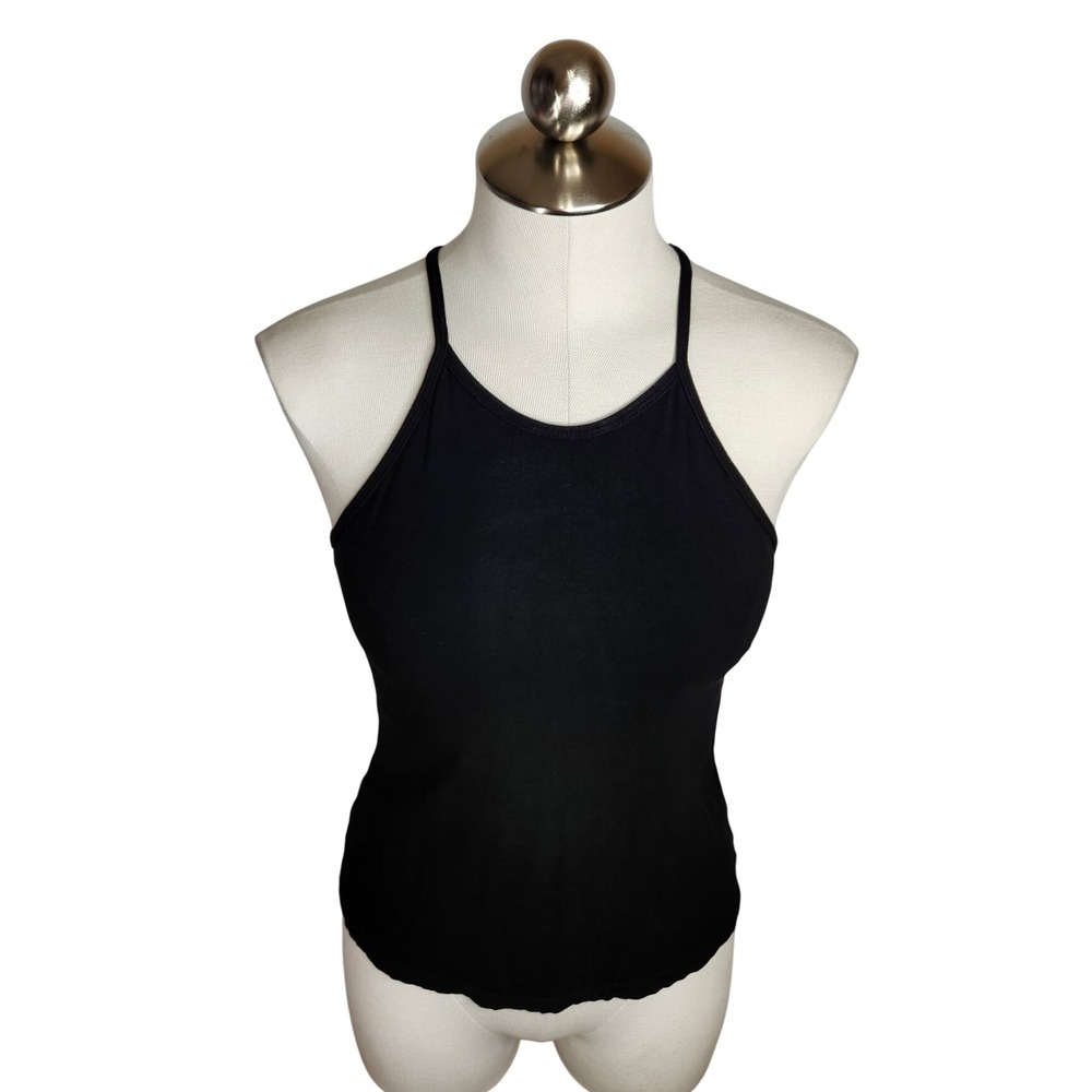 Klassy Network High Neck Brami Women Medium Black Tank Top Racerback No Pads